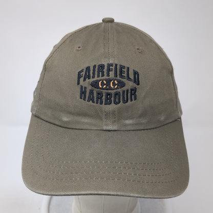 Fairfield Harbour C.C. Slideback Hat Brown One Size Embroidered Ahead