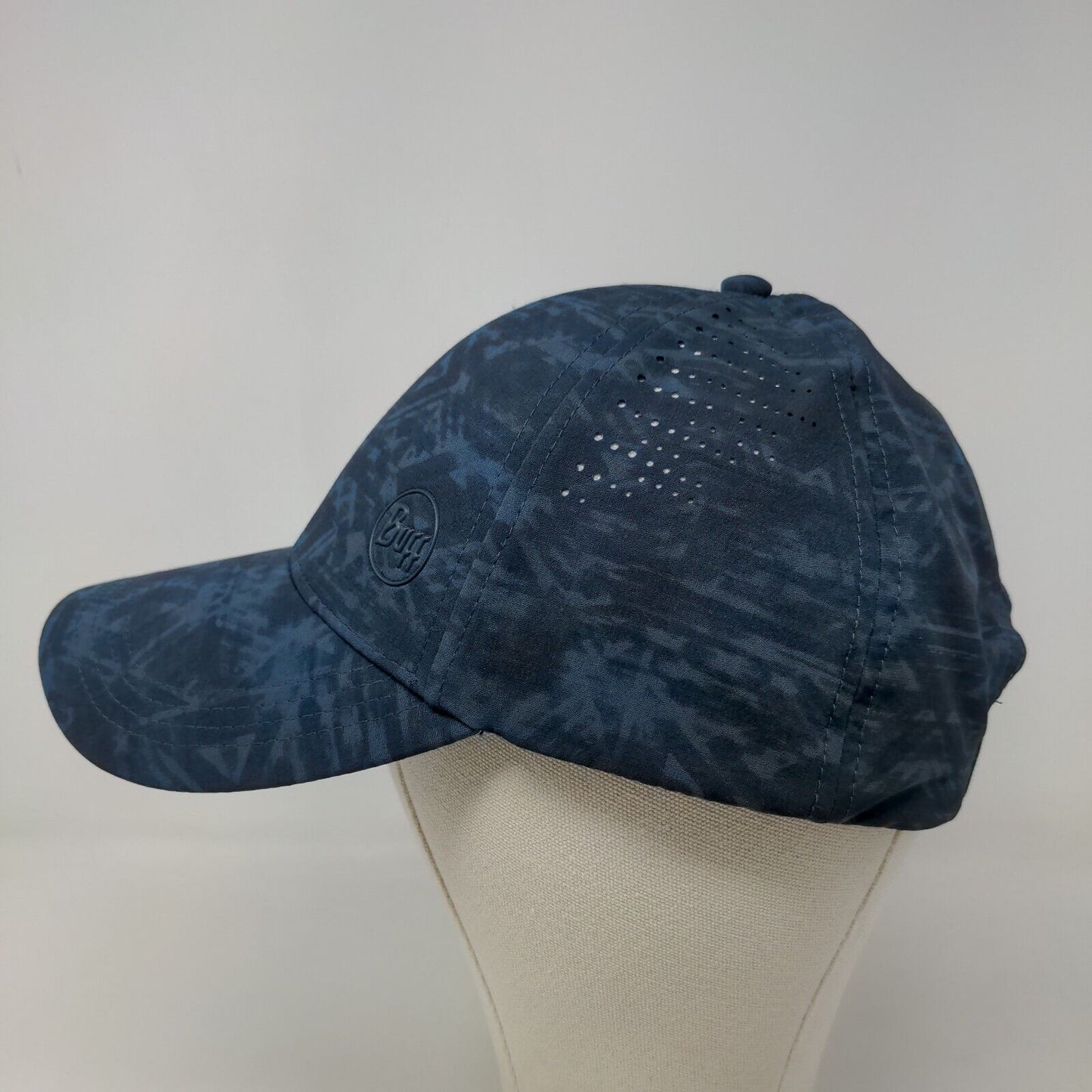 Buff Men's Slideback Hat Blue Geometric Pattern 3D Logo Mesh Sides