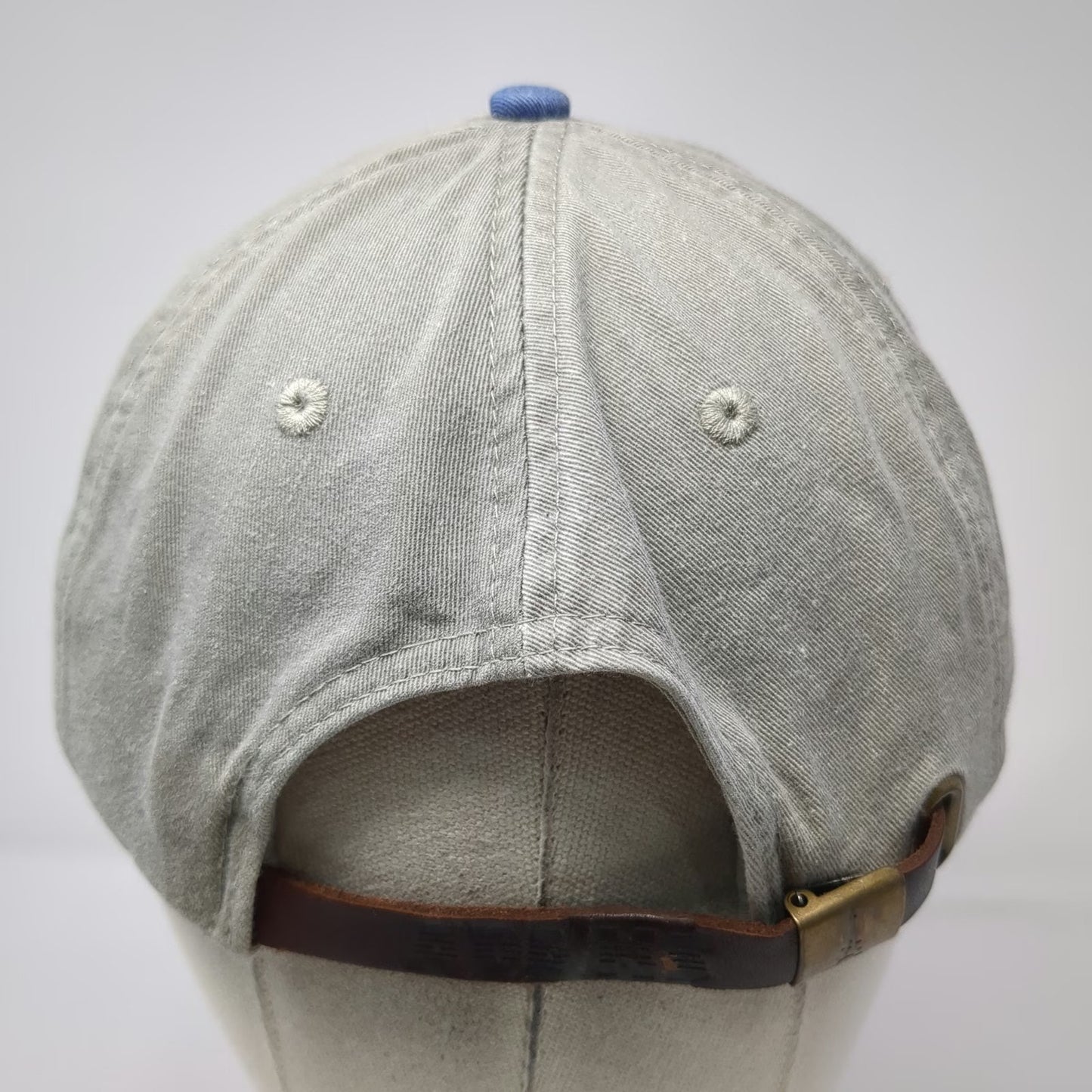 Adams Baseball Cap Gray Blue One Size Leather Strapback Garden Gurus LLC Hat