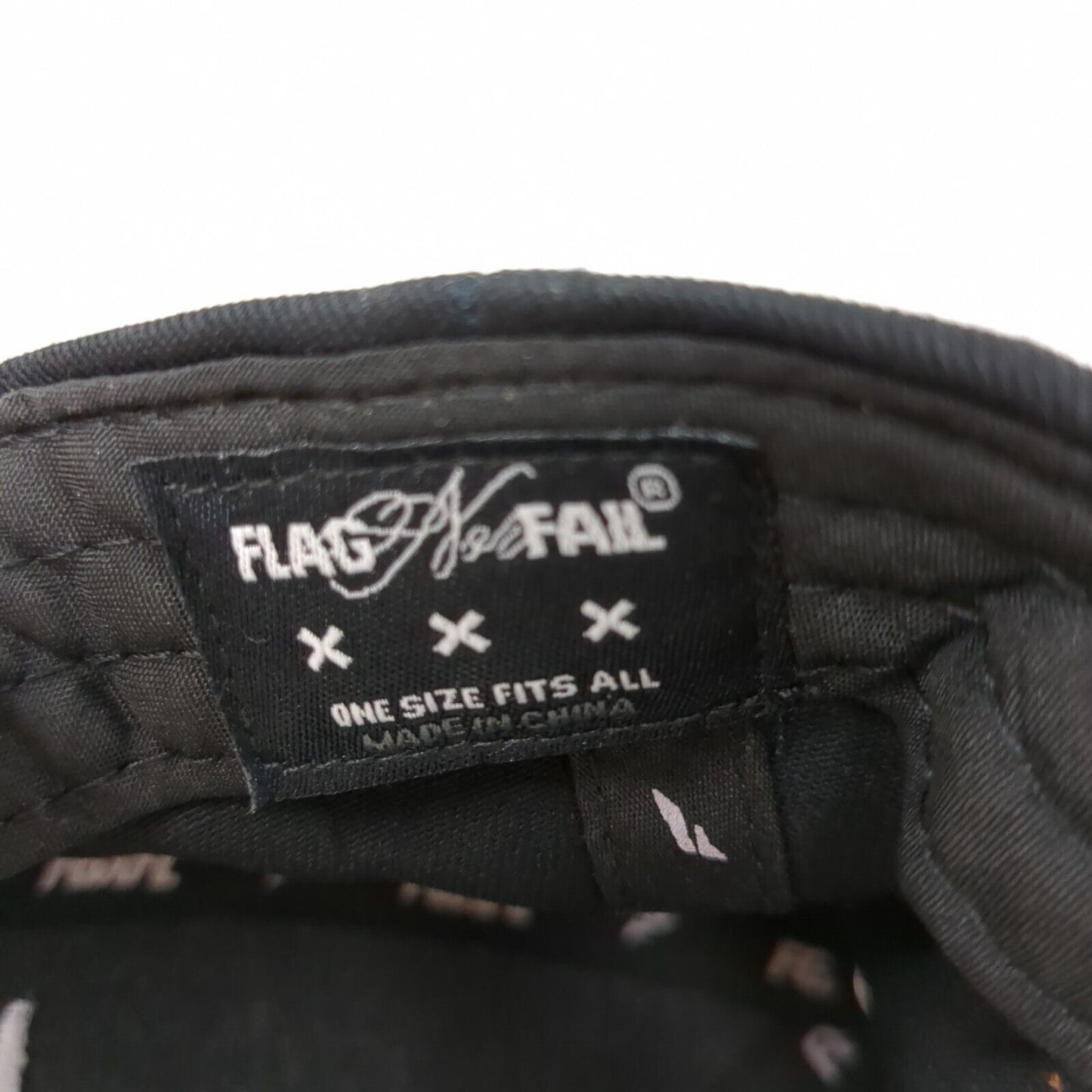 Flag Nor Fail Snapback Hat Black One Size Adjustable Embroidered 6 Panel