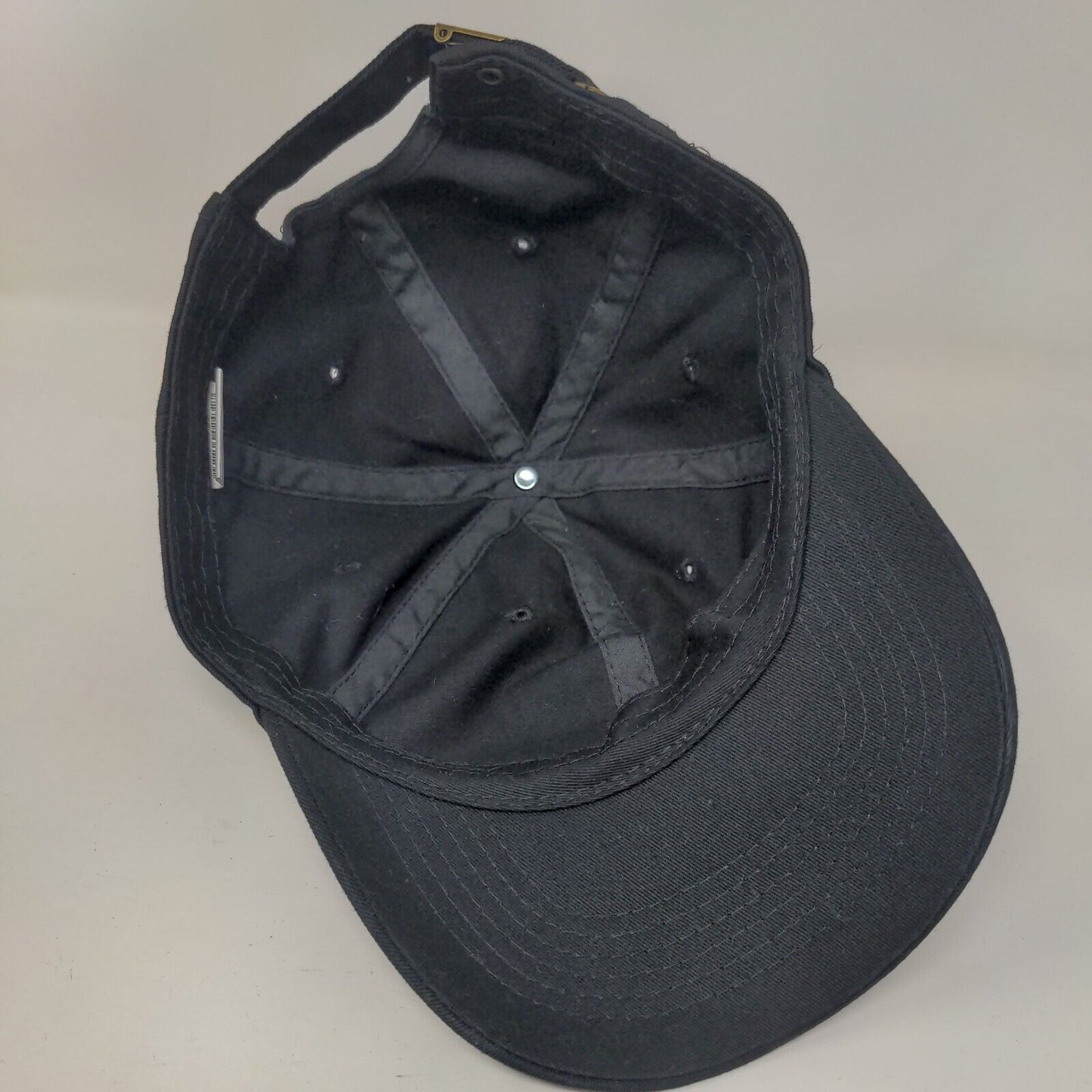 Tesla Slideback Hat Black OSFA Adjustable Vented Holes 6 Panel Cotton