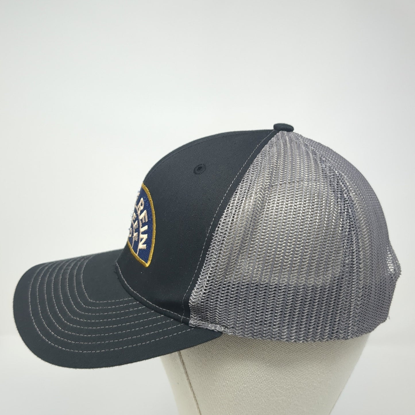 Free Rein Coffee Co Snapback Trucker Hat Black One Size Mesh Back