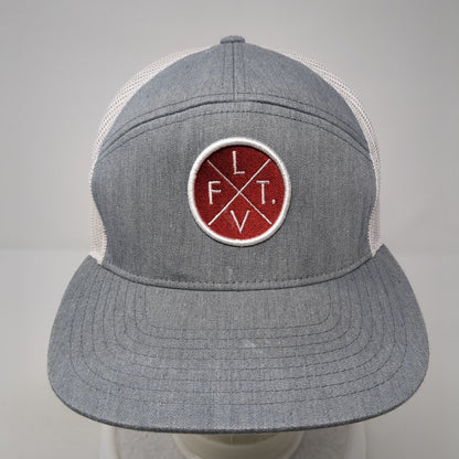 FLTV Snapback 5 Panel Hat Gray One Size Mesh Back Adjustable Colorblock