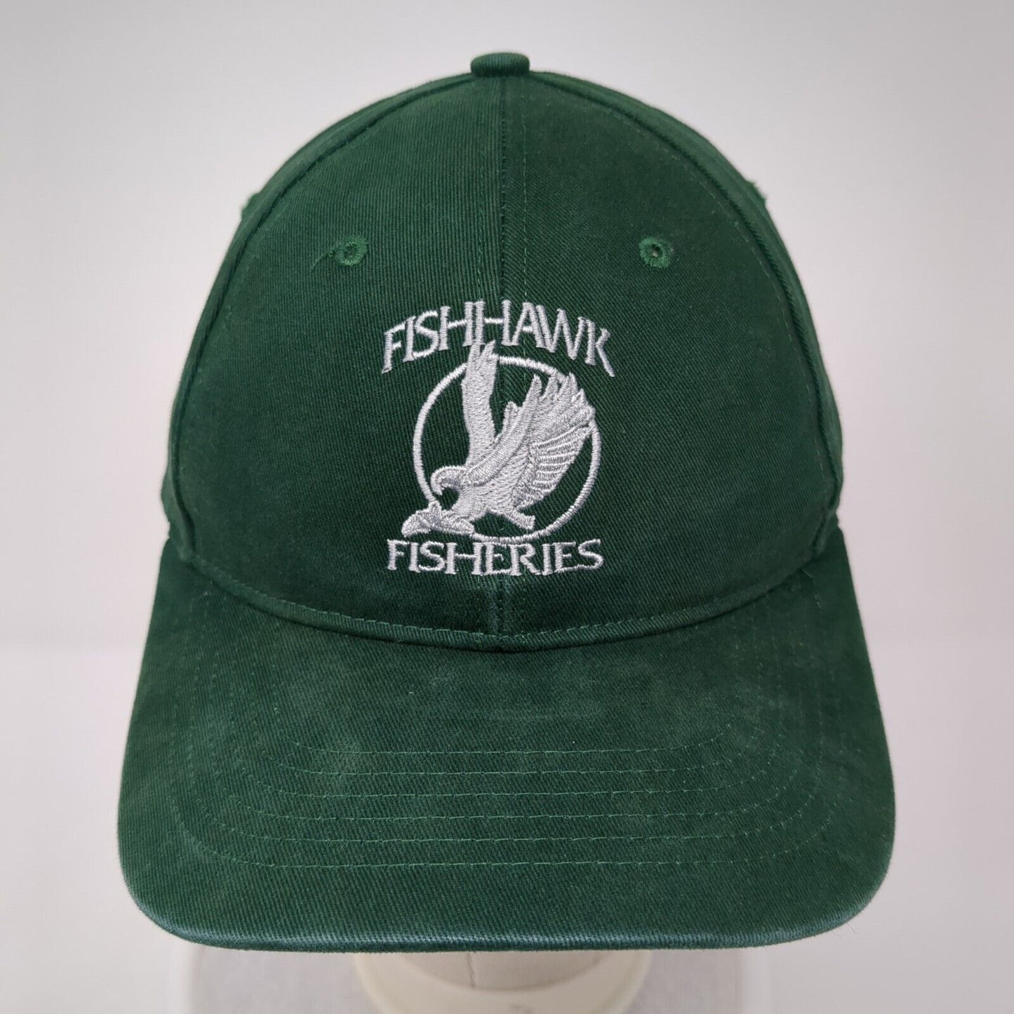 Fishhawk Fisheries Strapback Hat Green One Size Embroidered Astoria/Kenai