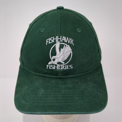 Fishhawk Fisheries Strapback Hat Green One Size Embroidered Astoria/Kenai