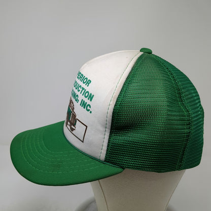 Young An Trucker Hat Green Vintage Mesh Back Snapback Graphic Print