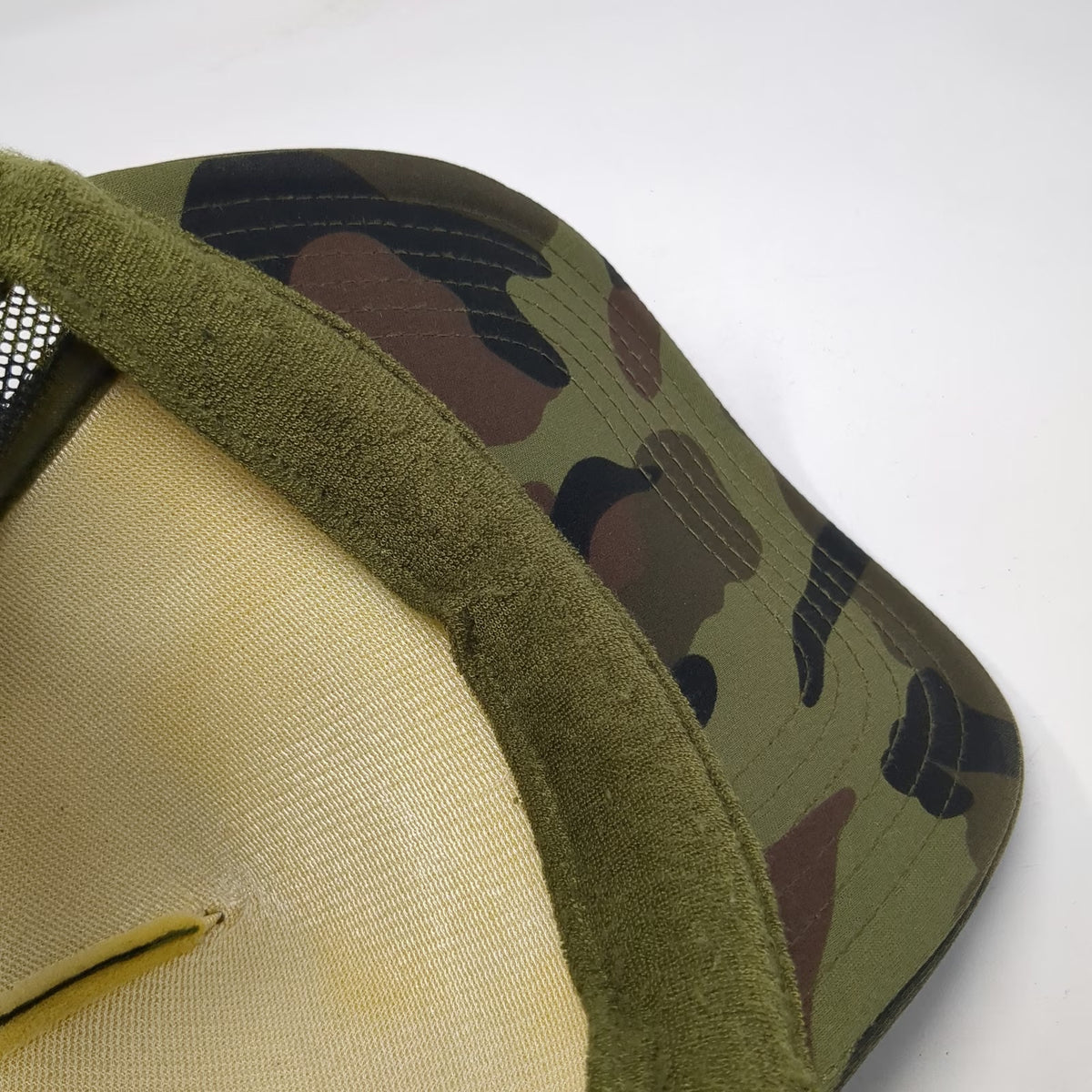 nbrhd Trucker Hat Green One Size Have a Nice Day Camo Mesh Back Flower Patch