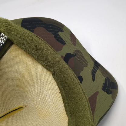 nbrhd Trucker Hat Green One Size Have a Nice Day Camo Mesh Back Flower Patch