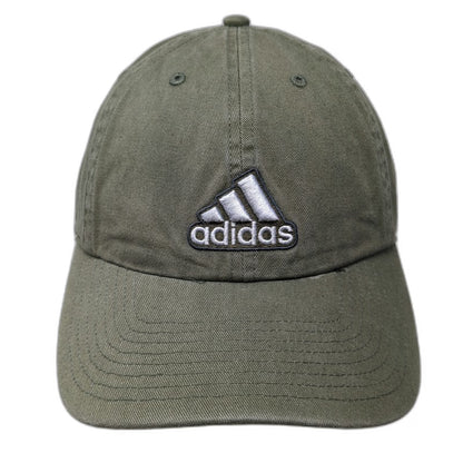 Adidas Baseball Cap Green One Size Adjustable Embroidered Logo Cotton Sport Hat