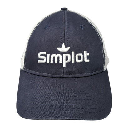 Simplot Snapback Trucker Hat Blue One Size Adjustable Embroidered Mesh Back