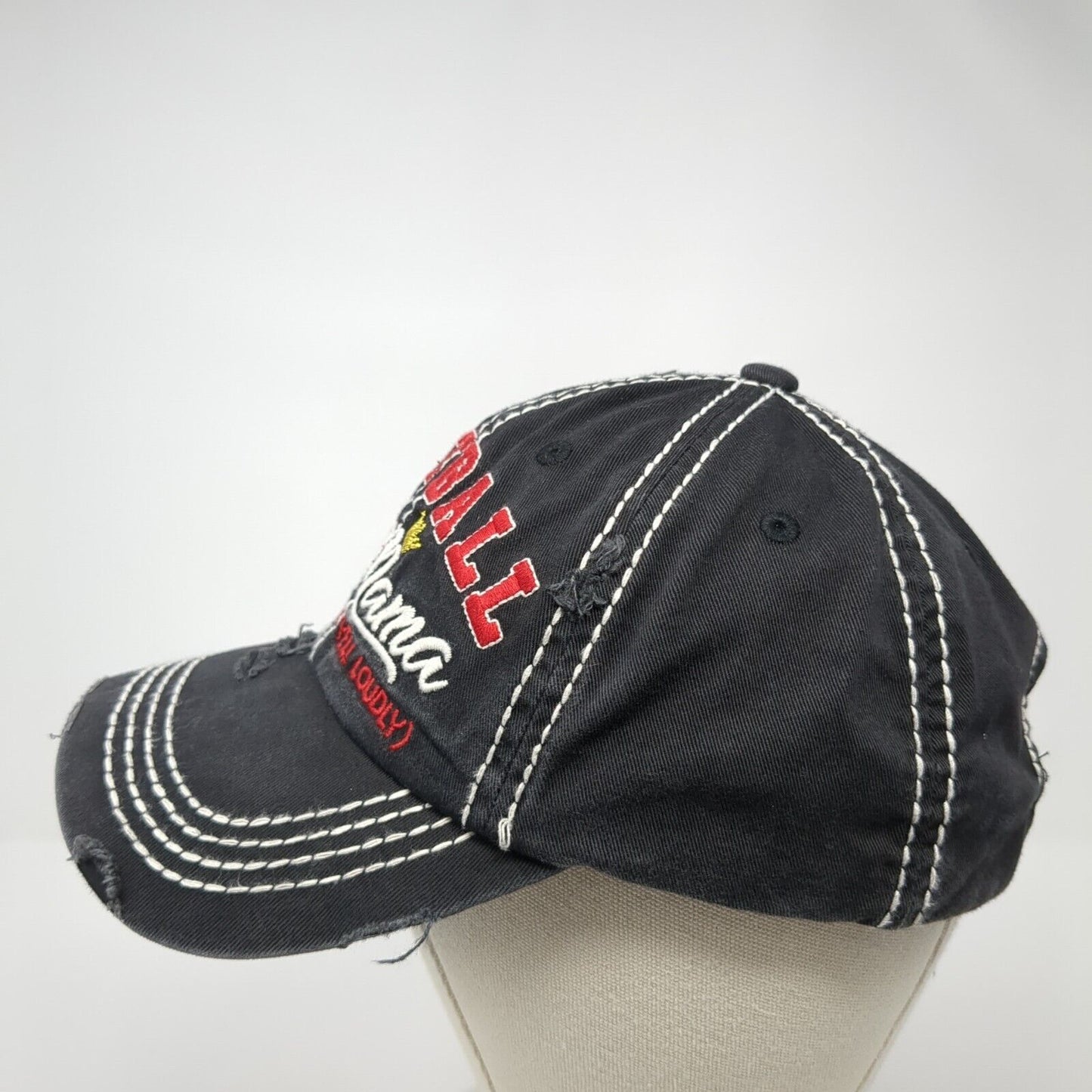 Football Mama May Yell Loudly Strapback Hat Black OS Distressed KB ETHOS Vintage