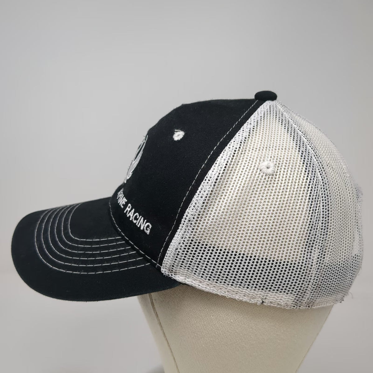 Ruger Trucker Hat Black OSFM Alpine Racing Mesh Snapback Logo Contrast Stitch