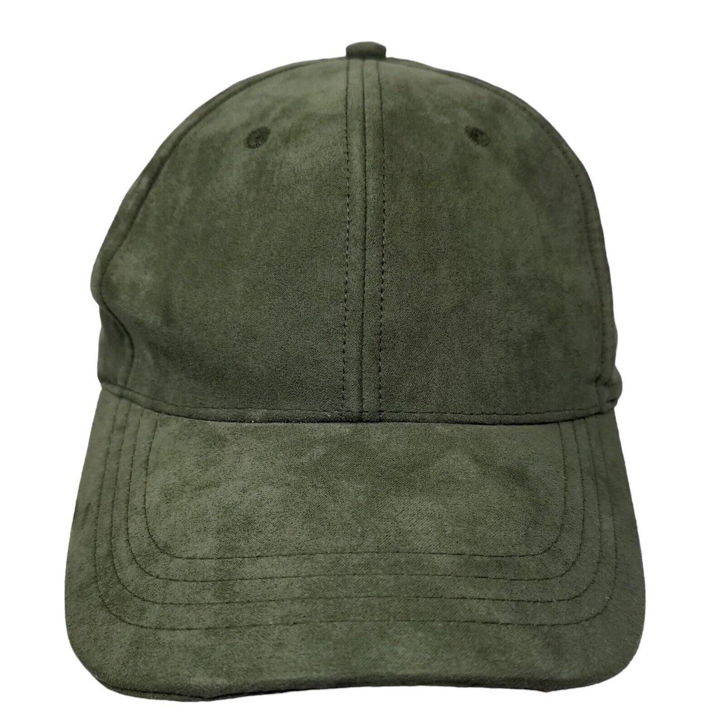 Unbranded Strapback Hat Green OSFA Adjustable 6 Panel Vent Holes Blank