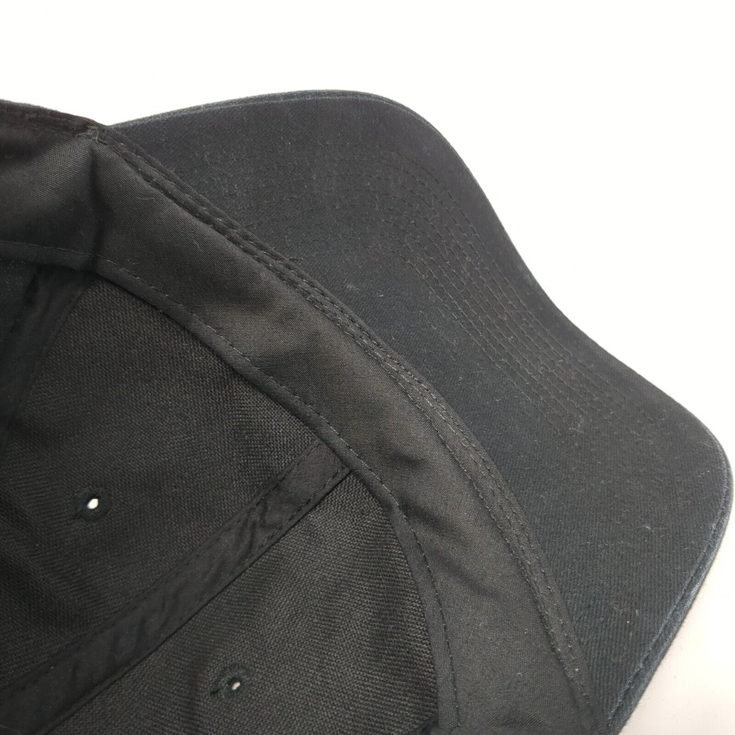 Unbranded Strapback Hat Black One Size Adjustable Vented Holes 6 Panel Blank