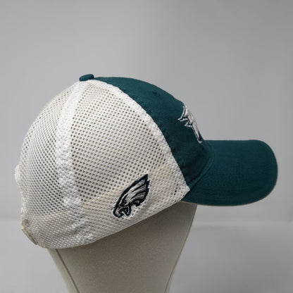 Philadelphia Eagles NFL Reebok Green White One Size Strapback Mesh Back Hat Brim