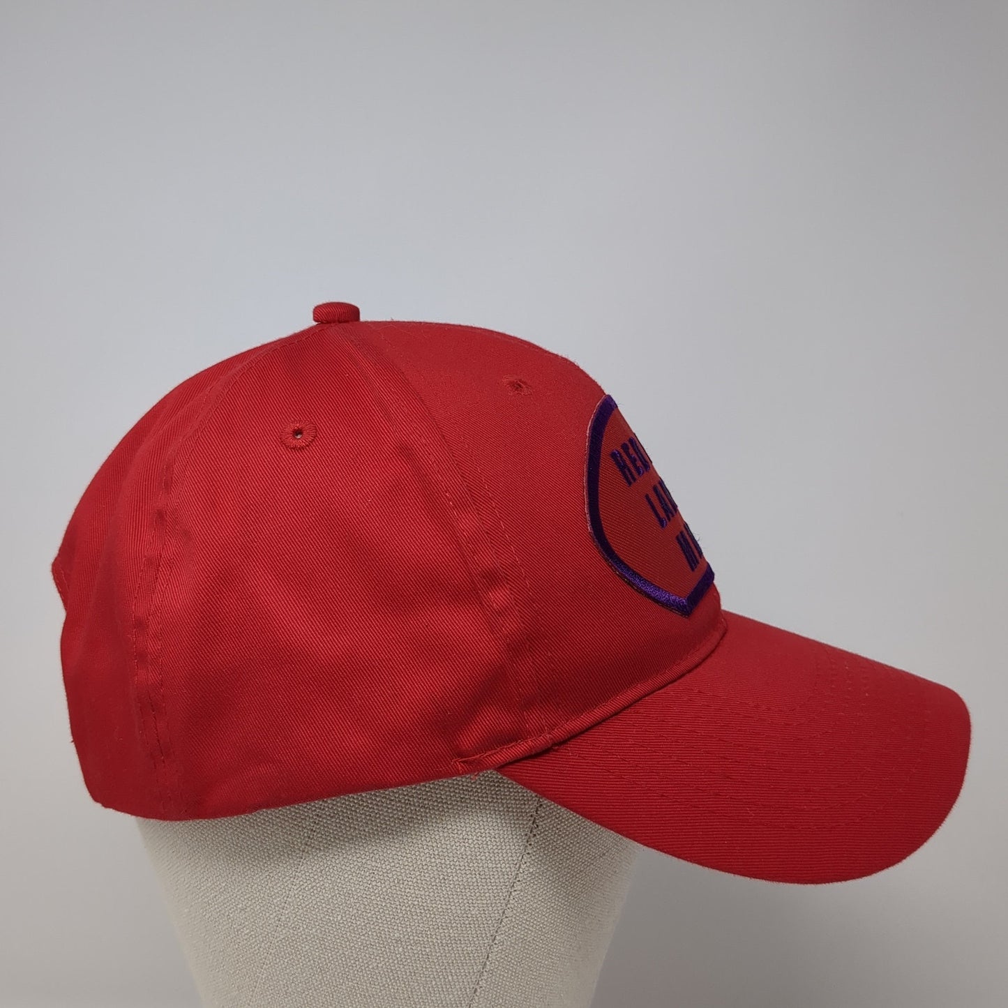 Red Hat Lady's Man Snapback Hat Red One Size Adjustable 6 Panel Otto