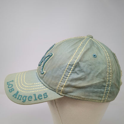 Robin Ruth Green One Size Baseball Cap Rhinestone LA Los Angeles Cotton Hat
