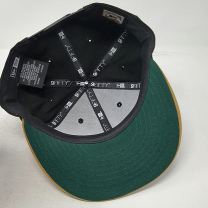 Atlanta Braves MLB New Era Snapback Hat Black One Size Brown Gold Green 9FIFTY