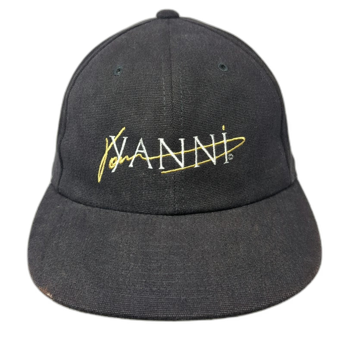 Yupoong Cap Gray World Tour Yanni Musician Concert Slideback Hat Vintage 90's