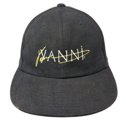 Yupoong Cap Gray World Tour Yanni Musician Concert Slideback Hat Vintage 90's