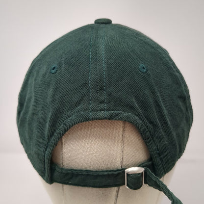 Top of the World Baseball Cap Green One Size Corduroy Slideback Hump Script Hat