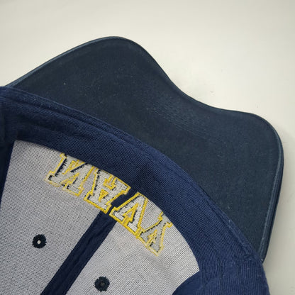Eagle Crest US Navy Blue Baseball Cap Hat One Size Strapback Yellow Embroidered