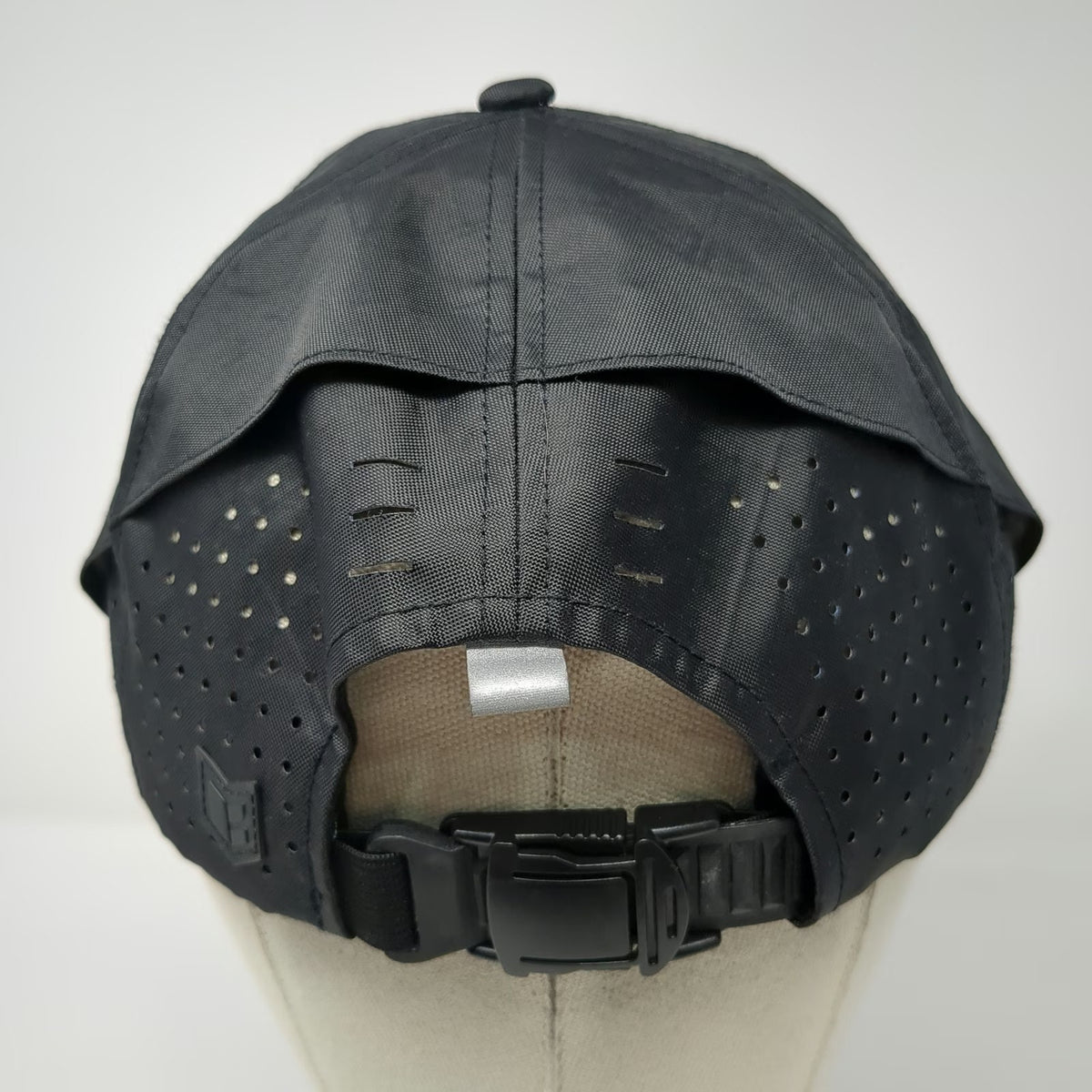 CODEOFBELL 5 Panel Black Hat One Size Recycled Polyester Laser Cut Reflective
