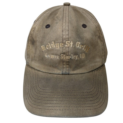 Bridge St. Grill Lower Stanley ID Slideback Hat Brown OS Adjustable Fahrenheit