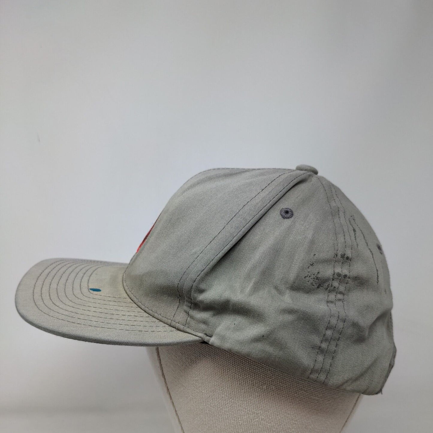 Volcom Snapback Hat Greenish-Gray One Size Adjustable Embroidered 6 Panel