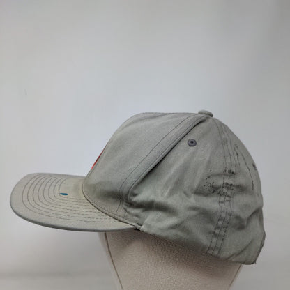 Volcom Snapback Hat Greenish-Gray One Size Adjustable Embroidered 6 Panel