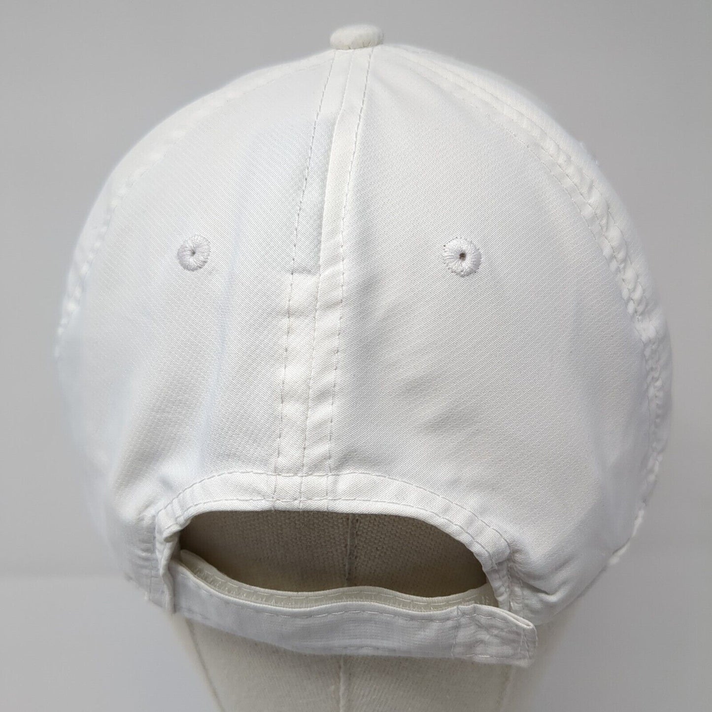 Whitetail Strapback Hat White One Size Adjustable Vented Holes 6 Panel Pukka