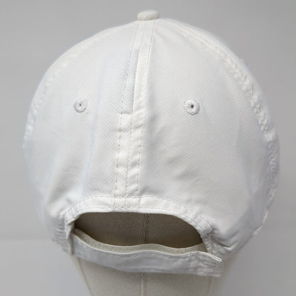Whitetail Strapback Hat White One Size Adjustable Vented Holes 6 Panel Pukka