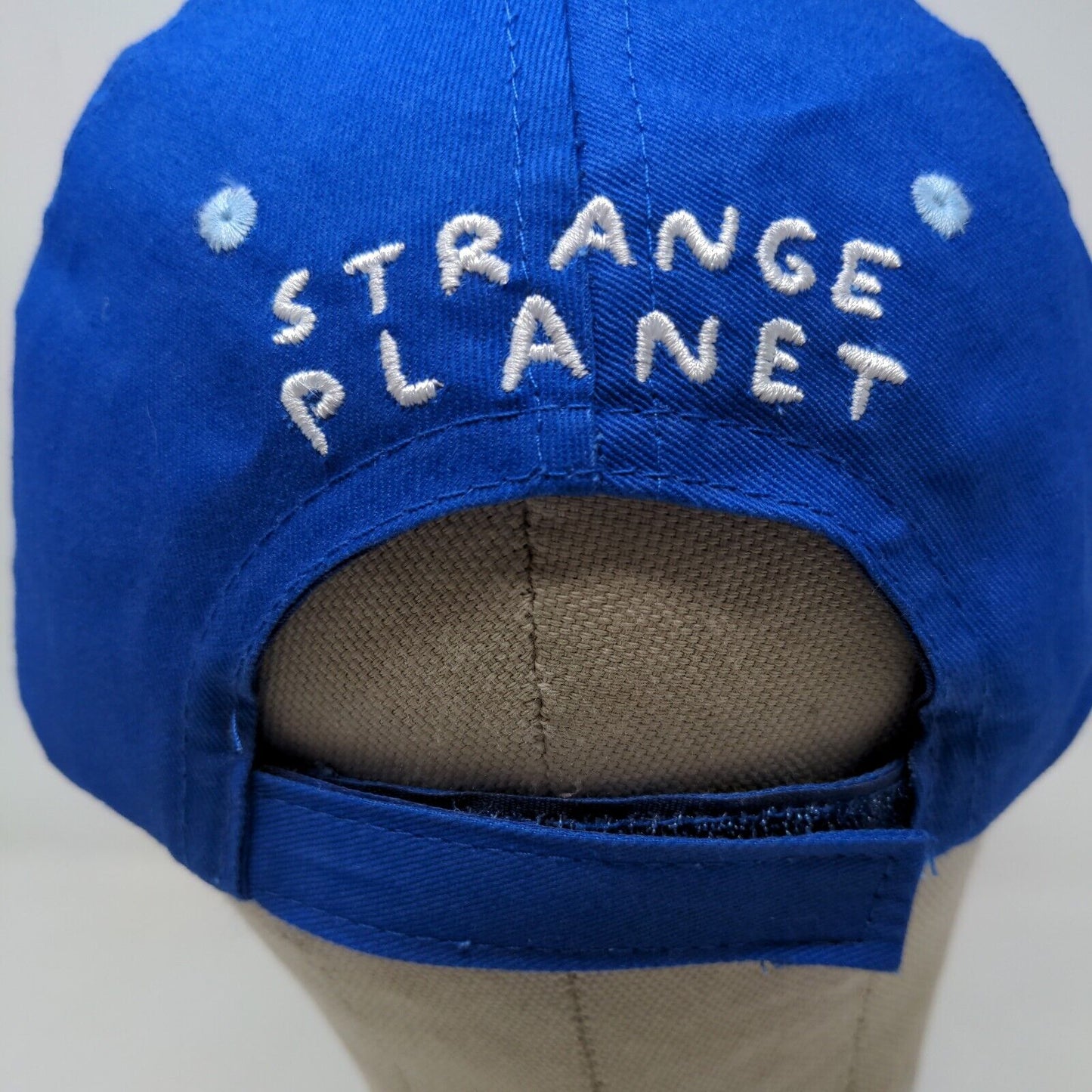 Strange Planet Men's Strapback Hat Blue Two Tone Graphic Logo Cotton Aliens