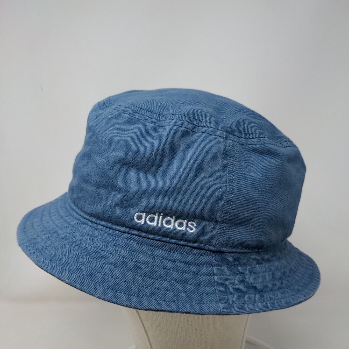 Adidas Aeroready Bucket Hat Blue One Size Embroidered Solid Lined