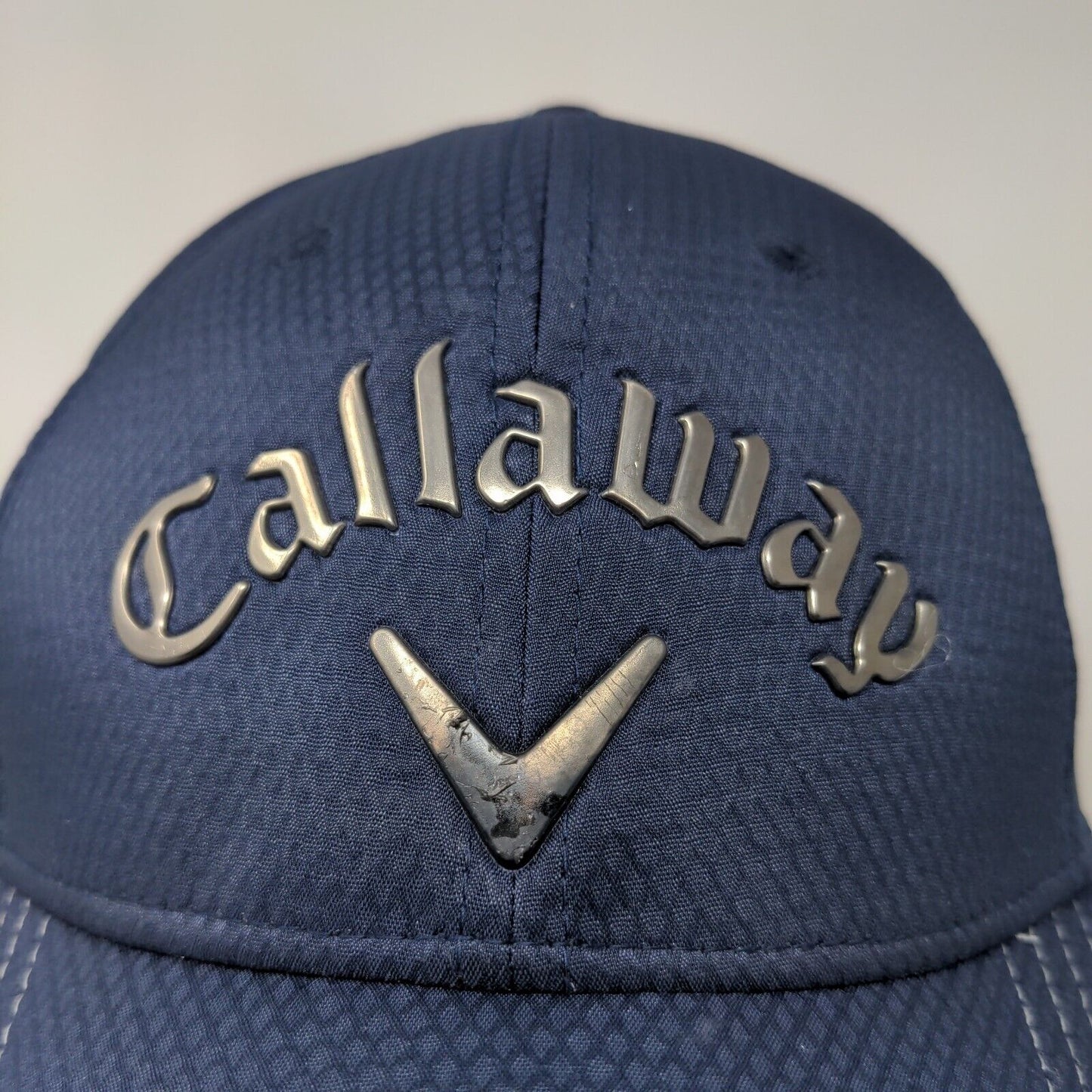 Callaway Golf Men's Strapback Hat Blue Adjustable 3D Odyssey Logo Distressed