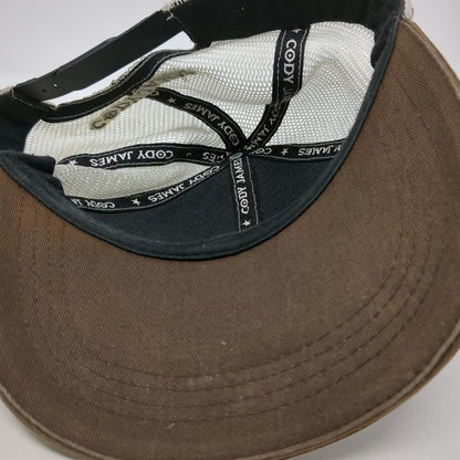 Cody James Trucker Hat Brown One Size Bull Skull Patch Mesh Snapback Retro Logo