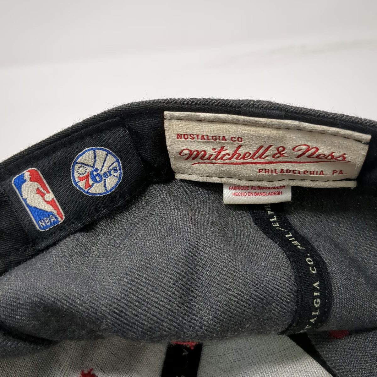 Mitchell & Ness Philadelphia 76ers NBA Hat Gray Red 7 3/4 Fitted Cap Flat Brim