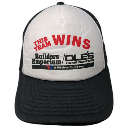 California Headwear Trucker Hat Black One Size Builders Emporium Oles Mesh Back