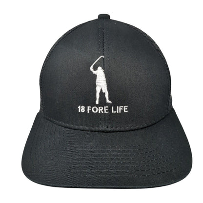 18 Fore Life Strapback Trucker Hat Black OS Adjustable Embroidered Outdoor Cap