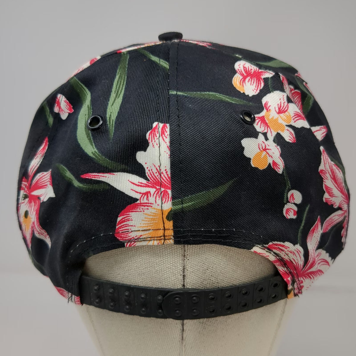 San Sun Trucker Black Floral Idaho Centennial Rope Snapback Hat Vintage
