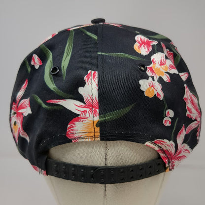 San Sun Trucker Black Floral Idaho Centennial Rope Snapback Hat Vintage