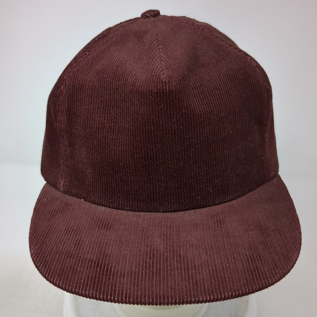 University Square Snapback Hat Red One Size 5 Panel Corduroy Made in USA Blank