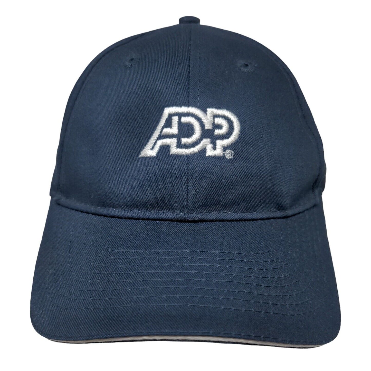 ADP Strapback Hat Blue One Size Adjustable Embroidered 6 Panel Port & Company