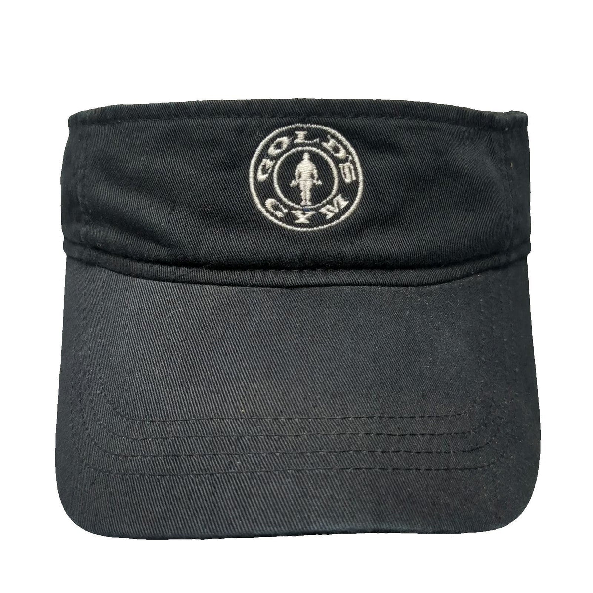 Anvil Visor Black One Size Gold's Gym Logo Pink Ribbon Fitness Workout Hat