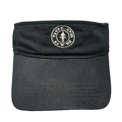 Anvil Visor Black One Size Gold's Gym Logo Pink Ribbon Fitness Workout Hat
