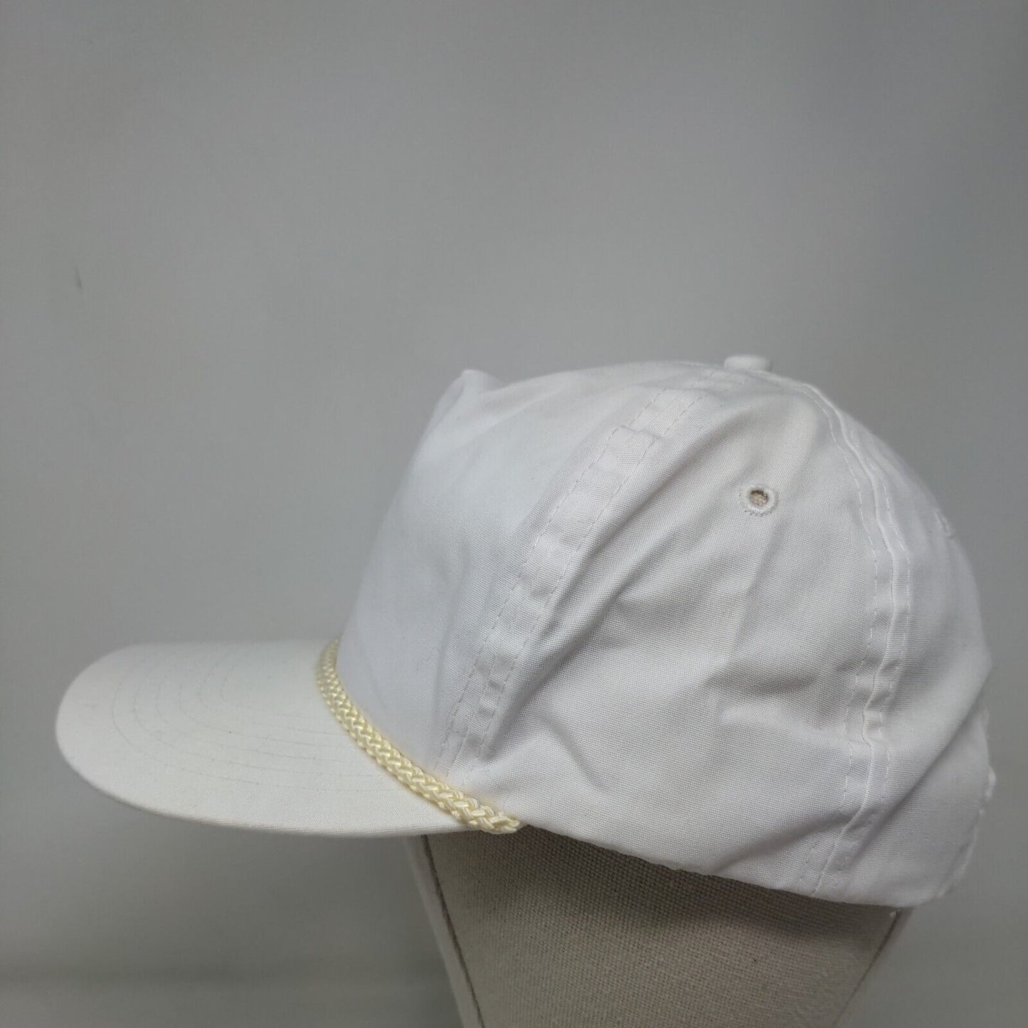 Otto Slideback Rope Hat White OSFA Adjustable Leather Strap Blank