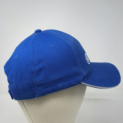 Yamaha Baseball Cap Blue One Size Strapback Embroidered Logo White Piping Hat