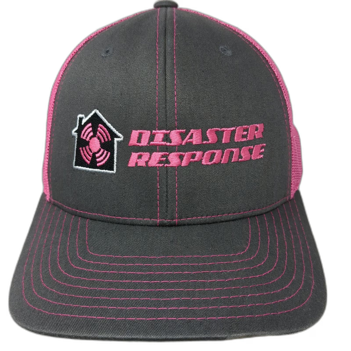 Richardson 112 Trucker Hat Black Pink One Size Disaster Response Mesh Snapback