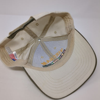Vietnam Veteran Strapback Hat Brown One Size Colorblock Adjustable