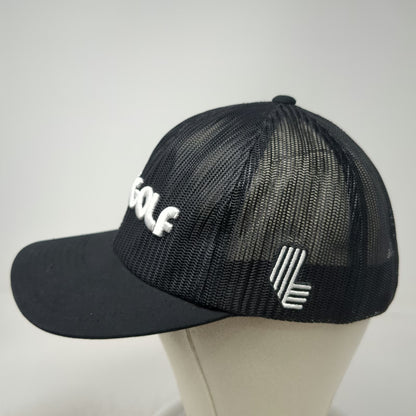 Yupoong LIV Golf Trucker Hat Black One Size Mesh Snapback Structured Logo Cap